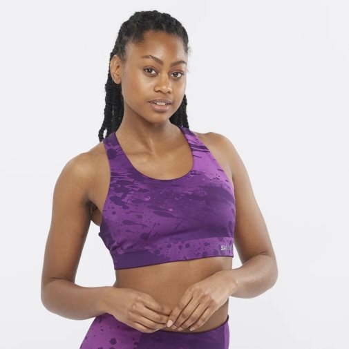 Salomon Cross Women's Run Bras Purple | CA 70C16